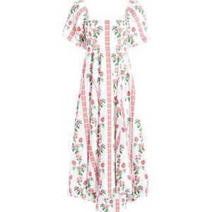 The Matilda Dress - Red Shell Vine Stripe Cotton